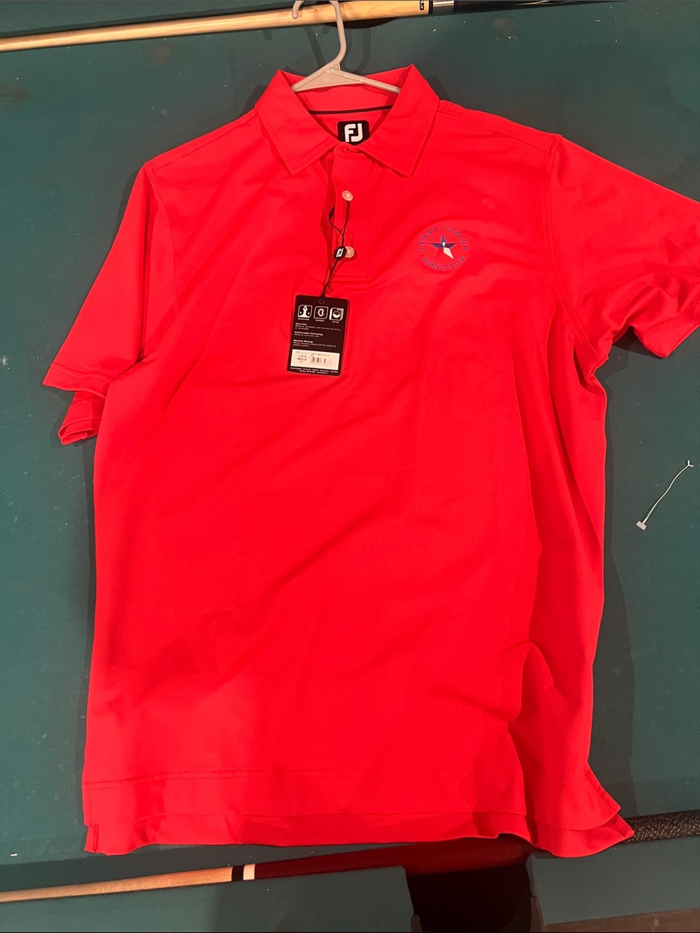 FootJoy Men's Vibrant Red Performance Polo with Chest Emblem